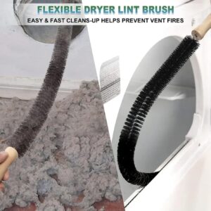 2 Pack Dryer Vent Cleaner Kit Clothes Dryer Lint Brush Vent Trap Cleaner Home Essentials Long Flexible Refrigerator Coil Brush Vacuum Brush