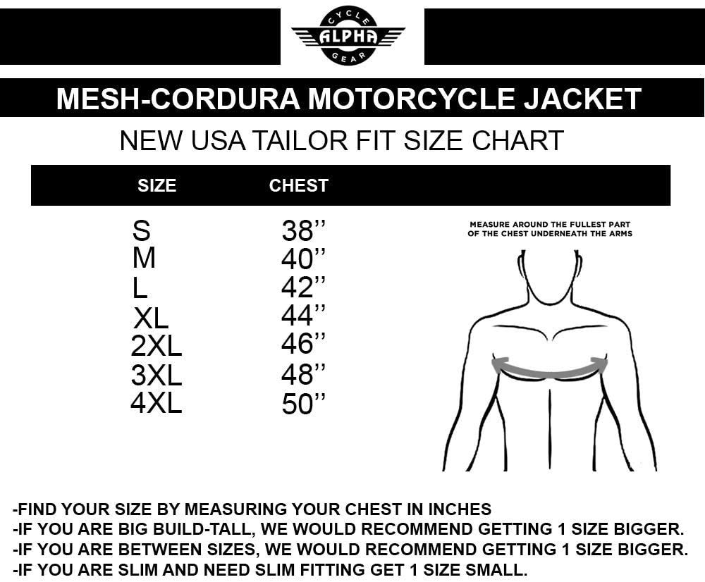 ALPHA CYCLE GEAR HI VIS MESH MOTORCYCLE JACKET FOR MENS RIDING BIKERS RACING DUAL SPORTS BIKE ARMORED PROTECTIVE... (BLACK, X-LARGE)