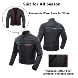 BORLENI Motorcycle Jacket Motorbike Riding Jacket Windproof Motorcycle Full Body Protective Gear CE Armor All Season