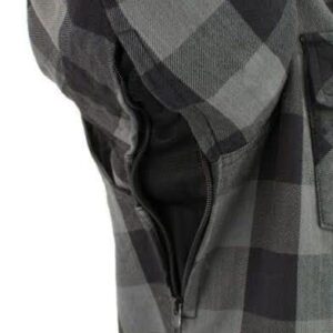 Mens Motorcycle Lightweight Waterproof CE armor Blk/White & Gray Checkered Flannel Riding Jacket Shirt (as1, alpha, 2x, regular, regular, Blk/Gray, 2X-Large)