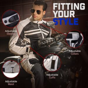 WICKED STOCK Motorcycle Jacket-Biker Jacket-CE Armor Motorcycle Jacket Men-High Visibility Motorcycle Jacket with Armor