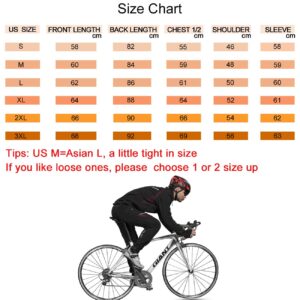 ROCKBROS Cycling Jackets for Men Winter Bike Jackets Thermal Windproof Jacket for Men Cold Weather Cycling Running Hiking Black Red