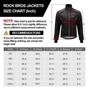 ROCKBROS Winter Cycling Jacket for Men Thermal Fleece Windproof Jacket Running Biking Hiking