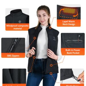 FUNPRO Heated Vest for Men Women, Windproof Electric Heating Vest, Softshell Sleeveless Sports Jacket, Battery Not Included