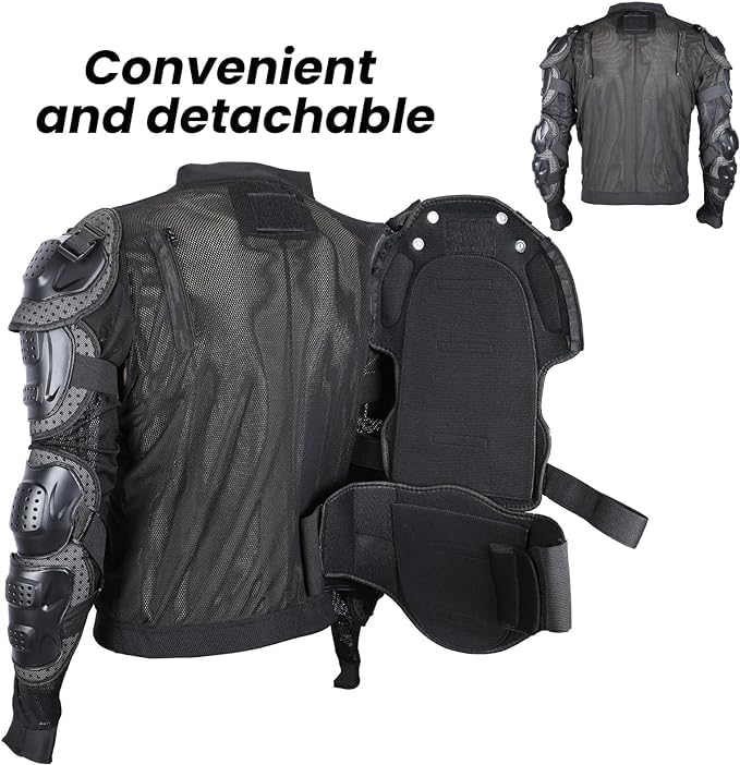 Motorcycle Protective Jacket Full Body Armor Dirt Bike Gear ATV Safety Motocross Protector Bike Body Armors Cycling Biking Riding Protector for Mountain Bike MTB KTM Off-Road Skiing Skating Men Women