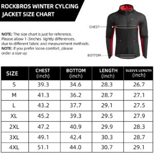 ROCKBROS Winter Cycling Jacket for Men Windproof Thermal Breathable Running Windbreaker Cycling Clothing Black