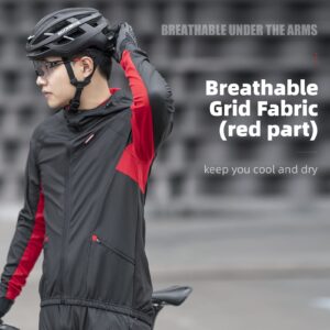 ROCKBROS Winter Cycling Jacket for Men Windproof Thermal Breathable Running Windbreaker Cycling Clothing Black