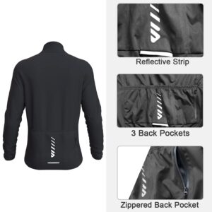 Wulibike Cycling Jackets for Men, Reflective Running Jacket Men Winter Cycling Clothing