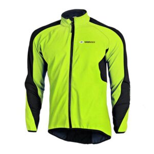 sponeed Wind Breakers Thermals for Men Cycling Jackets Windproof Fleece Coat for Biking US L Green