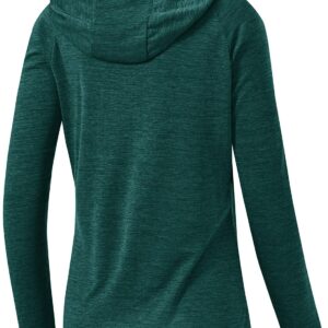 TBMPOY Womens UPF 50+ Sun Protection Hoodie Shirt Long Sleeve Fishing Hiking Outdoor UV Shirt Lightweight Blackish Green XL