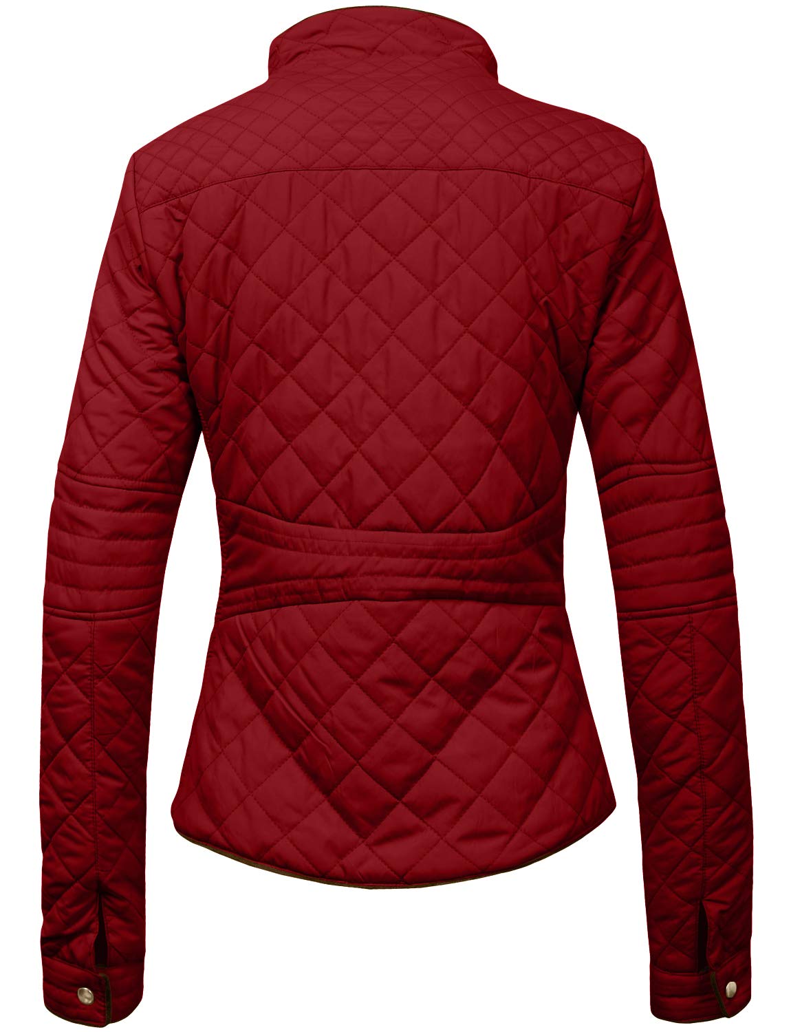 NE PEOPLE Womens Lightweight Quilted Zip Jacket, NEWJ22-BURGUNDY, Small