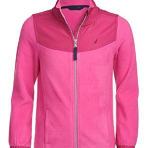 Nautica Girl's Full-zip Fleece Jacket, Signature Logo Design, Lightweight & Wind Resistant, Grey Heather, 42