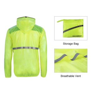 ROCKBROS Cycling Rain Jacket for Men Bike Pants 100% Waterproof Cycling Suit Breathable Cycling Jacket Pants for Heavy Rain