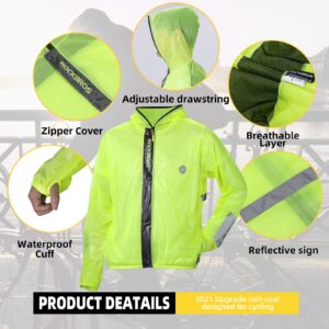 ROCKBROS Cycling Rain Jacket for Men Bike Pants 100% Waterproof Cycling Suit Breathable Cycling Jacket Pants for Heavy Rain