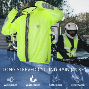 ROCKBROS Cycling Rain Jacket for Men Bike Pants 100% Waterproof Cycling Suit Breathable Cycling Jacket Pants for Heavy Rain