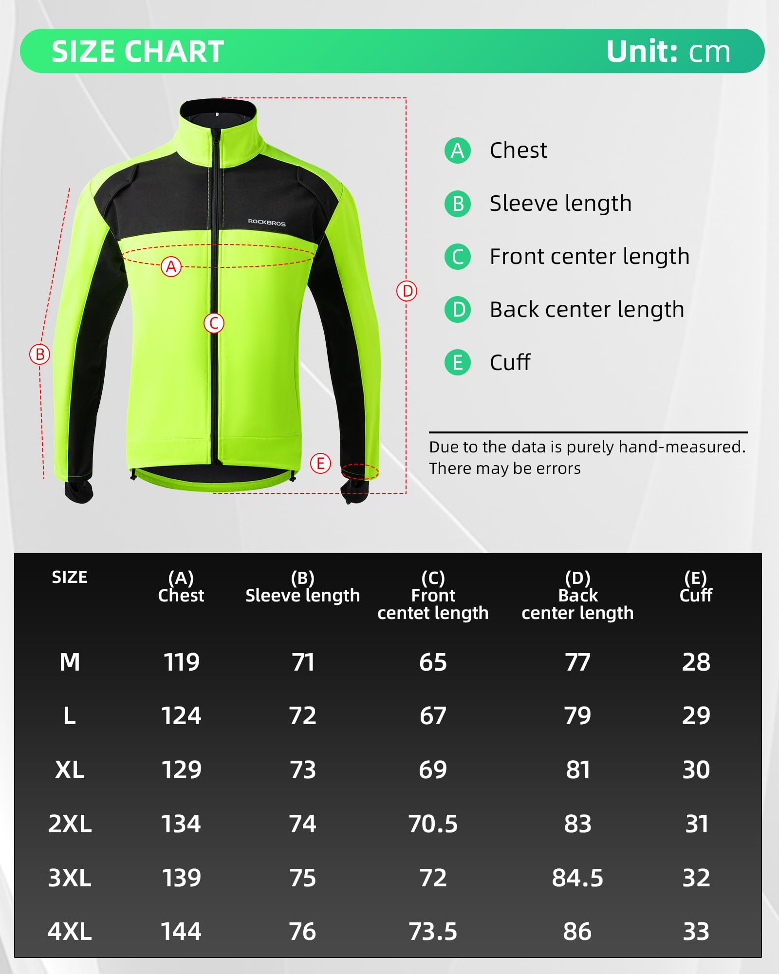 ROCKBROS Cycling Jackets for Men Winter Bike Jackets Thermal Windproof Jacket Cold Weather Cycling Hiking