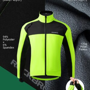 ROCKBROS Cycling Jackets for Men Winter Bike Jackets Thermal Windproof Jacket Cold Weather Cycling Hiking