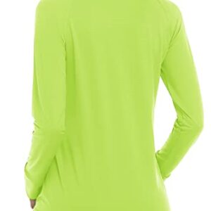 MAGCOMSEN Women's Lightweight Workout Jackets UV Protection Jacket Long Sleeve Shirts Running Fishing Hiking Shirts Fluorescent Yellow XL