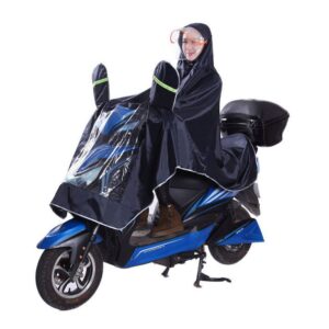 Unisex Adult Poncho Waterproof Rain Poncho Outdoors Bike Ebike Motorcycle Scooter Cycling Jacket Raincoat Cape Rain Cover (Navy)