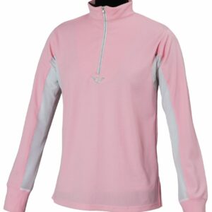 TuffRider Children's Ventilated Technical Long Sleeve Sport Shirt with Mesh, Petal Pink, Large