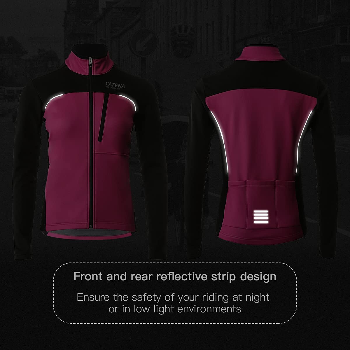 M MYSENLAN CATENA Cycling Bicycle Jacket for Women,Women's Windproof Thermal Biking Jacket Running Cold Weather Waterproof Warm Coat