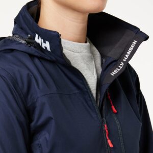 Helly Hansen Women's Crew Hooded Waterproof Windproof Breathable Rain Jacket, 598 Navy, Medium