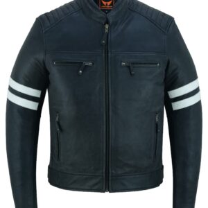 A&H Apparel Mens Top Grain Cowhide Biker Light weight Motorcycle Real Leather Jacket (as1, alpha, s, regular, regular)