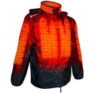 Gerbing 12V Heated Jacket Liner 2.0 – Heated Clothing with 7 Heat Zones, Removable Hood, Motorcycle Gear for Winter Riding Black XL