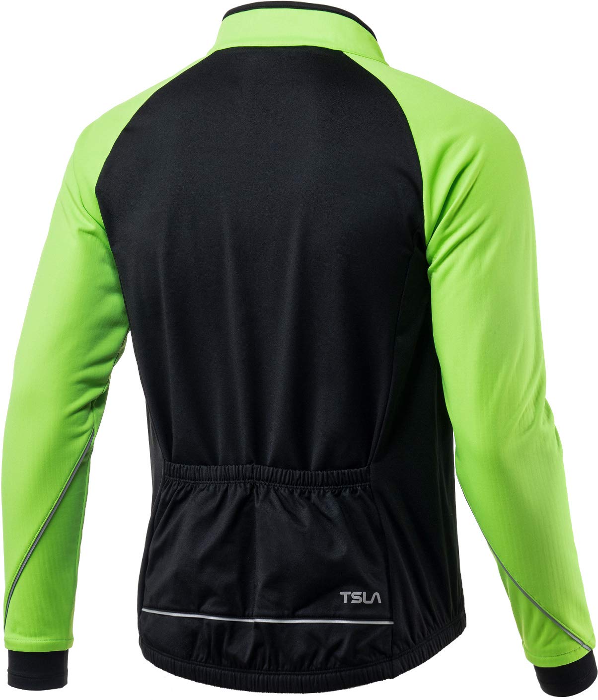 TSLA Men's Winter Cycling Jackets, Cold Weather Workout Running Jacket, Warm Thermal Softshell Bike Windbreaker, Cycling Windproof Jacket Neon Green, Medium