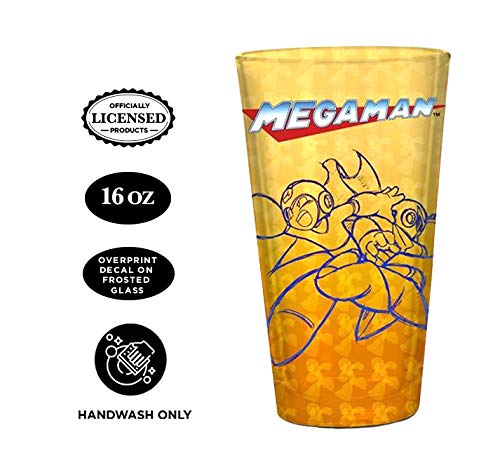 JUST FUNKY Capcorm Game Mega Man and Zero Pint Glass - Novelty Drinking Glasses Kids Gifts Toys, (16 OZ)