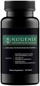 nugenix men's daily testosterone multivitamin - 19 vitamins and minerals, supports free testosterone