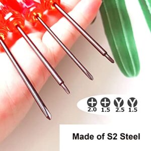 SKZIRI 5in1 Triwing Screwdriver Set Y1.5 2.5 3.0 3 point Screwdriver and Phillips PH00 PH000 Screwdriver Repair Tool Kit for Switch Lite Joycon Wii DS Lite DSi 3D S GBA SP NDS