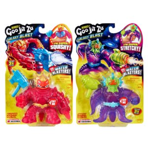 Heroes of Goo Jit Zu Galaxy Hero 2 Pack. Blazagon and Orbitox with All New Water Blasters.