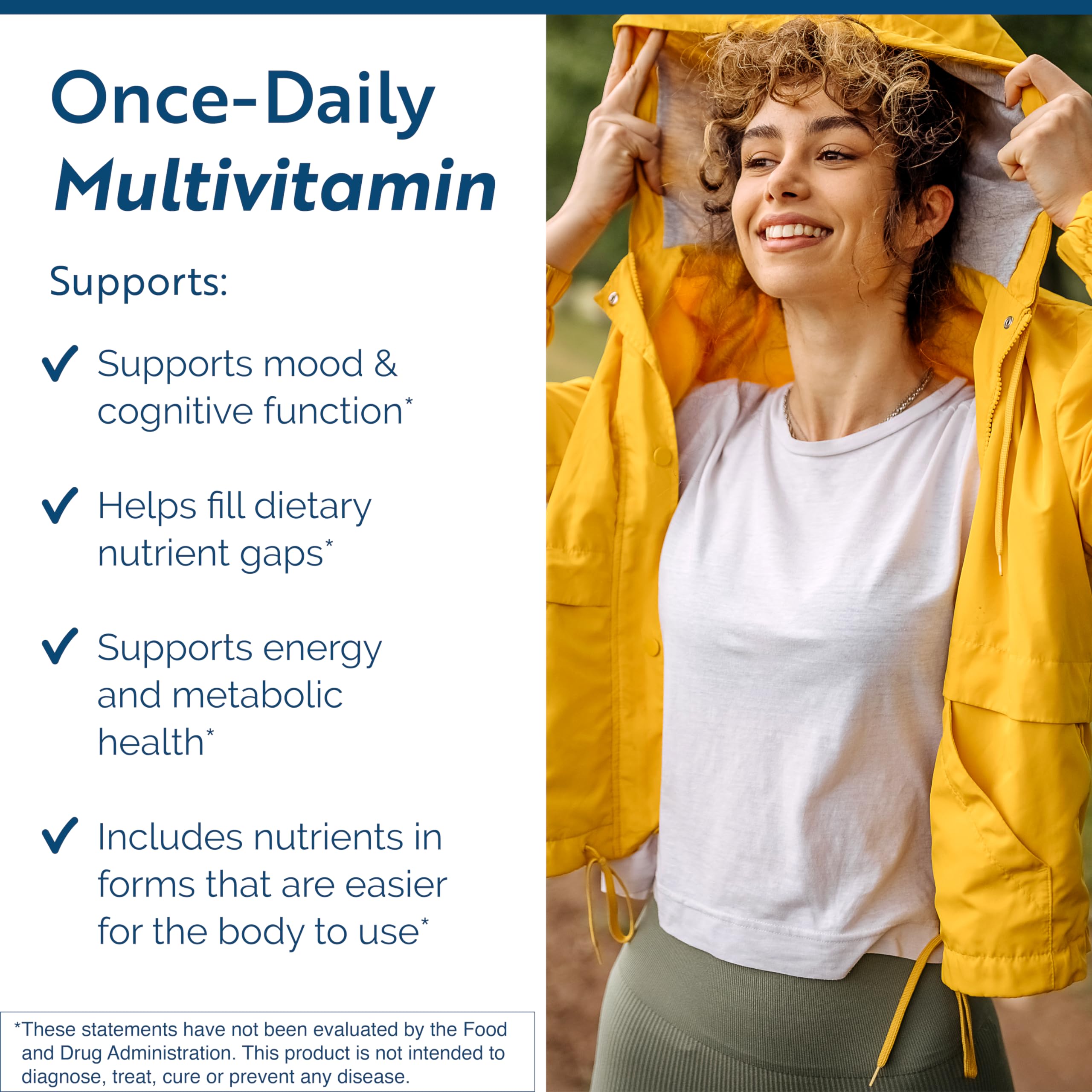 Researched Nutritionals Physician's Daily + D3 Supplement - Daily Multivitamin for Men and Women with Vitamin D3 2000iu, Vitamin B12, Vitamin B6 + Methylated Folate (60 Capsules)