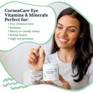 CorneaCare Eye Vitamins and Minerals - Multivitamin | Eye Vitamins for Vision | Eye Health Vitamins | Dry Eye Supplements | Eye Health Supplements | Vision Vitamins for Eyes | 60 Tablets