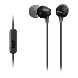 sony mdrex14ap in-ear earbud headphones with mic (black)