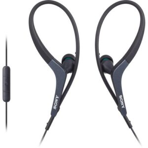 sony sport lightweight water resistant active series headphones with 9mm drivers microphone and in-line remote control for use with apple devices ipod/iphone/ipad (black)