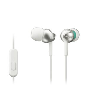 sony deep bass earphones with smartphone control and mic - metallic white