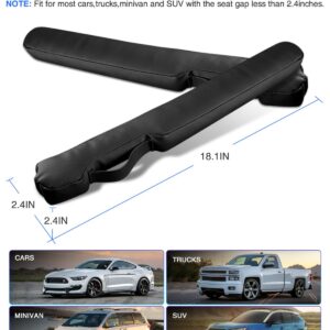 Homaupt Leather Car Seat Gap Filler Universal for Car Truck SUV to Block The Gap Between Seat and Console Stop Things from Dropping 2 Packs Black