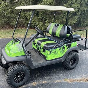 Club Car Precedent "STAPLE ON" Golf Cart Seat Cover With Matching Rear Facing Seat Cover (2 Stripe)