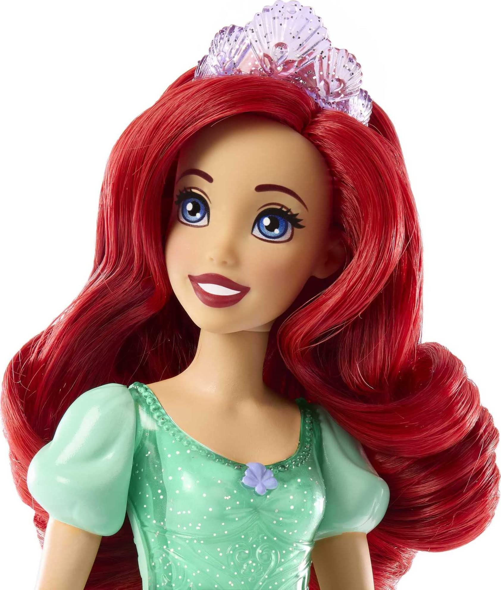 Mattel Disney Princess Toys, Ariel Fashion Doll, Sparkling Look with Red Hair, Blue Eyes & Tiara Accessory, Inspired by The Little Mermaid Movie