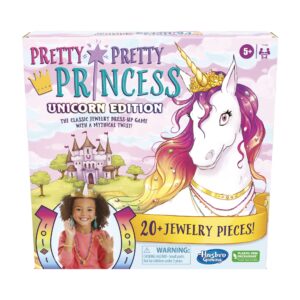 hasbro gaming pretty princess unicorn edition board game, includes 20 pieces (amazon exclusive)