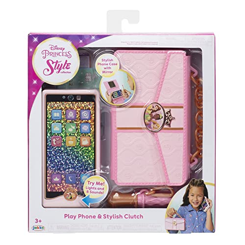 Disney Princess Style Collection Phone Includes 1 Play Phone, 1 Clutch Case, 1 Play Lip Gloss with Lid and 2 Play Credit Cards