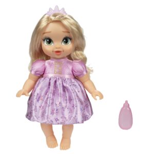 disney princess rapunzel baby doll with baby bottle & tiara