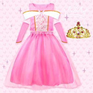 Meland Princess Dress Up - Princess Dress for Girls with Princess Toys, Christmas Birthday Gift for Toddler Girls Age 3-8