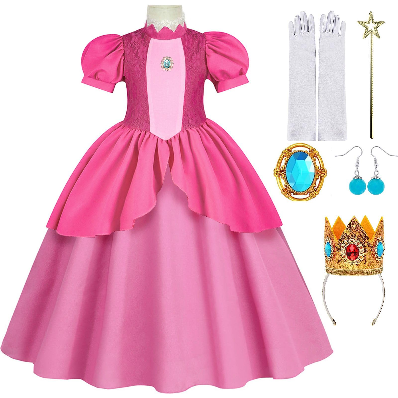 PENDELY Princess Costume,Princess Dress Halloween Party Cosplay,Princess Outfit with Accessories