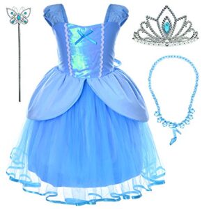 Party Chili Princess Fairy Costume Toddler Girls Birthday Dress Up with Tiara (2T 3T)