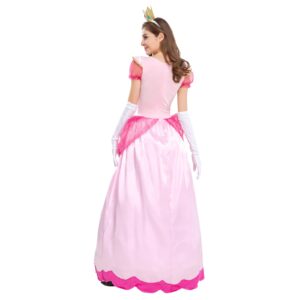 Womens Halloween Costumes: Princess Halloween Costume for Women Role Play Pink Princess Dress with Crown Adult Clothes Set Performance Carnival Party Fancy Dress Up Christmas Outfits Pink Medium