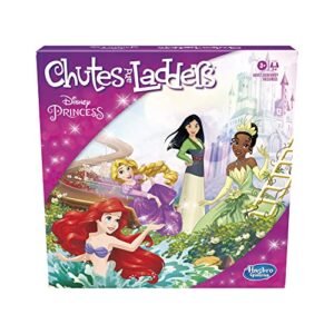 hasbro gaming chutes and ladders: disney princess edition board game for kids ages 3 and up, preschool game for 2-4 players (amazon exclusive)