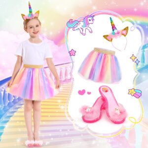 LIMIROLER Princess Dress Up Shoes Set, Girls Dress Up Toys, Princess Role Play Costumes Kit Gifts for Toddler Little Girls Aged 3-6 Years Old